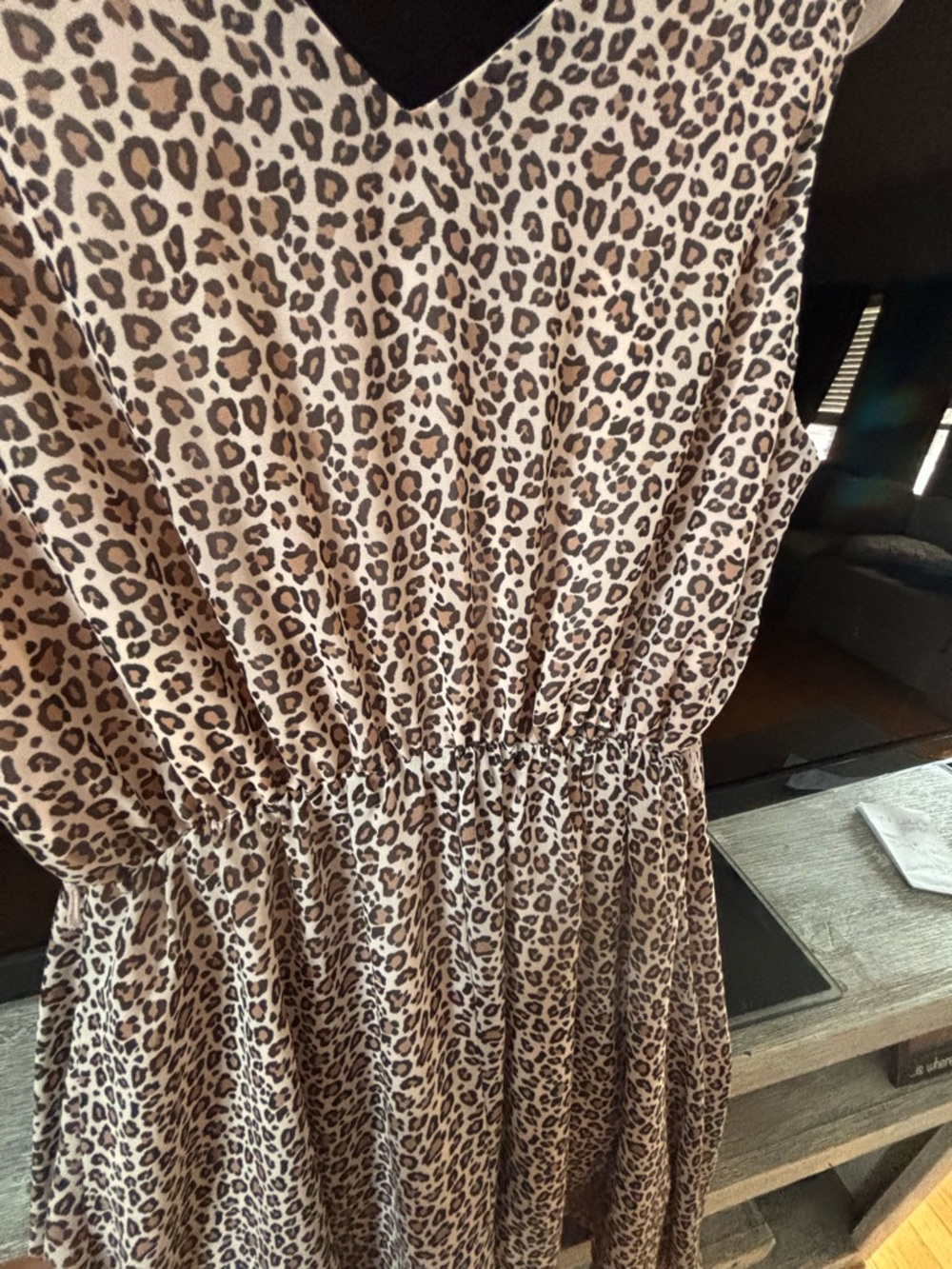 a new day Brown Leopard Print V-Neck Mini Dress - Picture 10 of 11